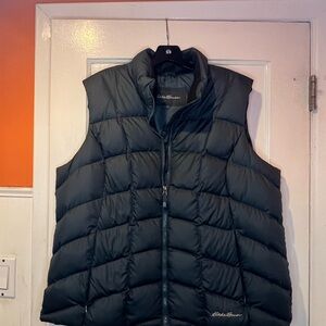 Women’s XXL Eddie Bauer Charcoal Gray Puffer Vest waterfowl down